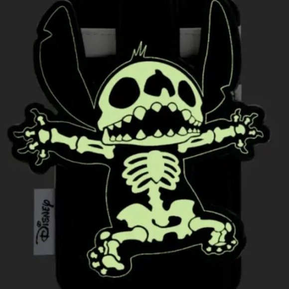 Loungefly Disney Stitch Skeleton Backpack Cardholder Glow In Dark NEW Disney Stitch Skeleton GITD Mini Backpack & Cardholder  main image 2